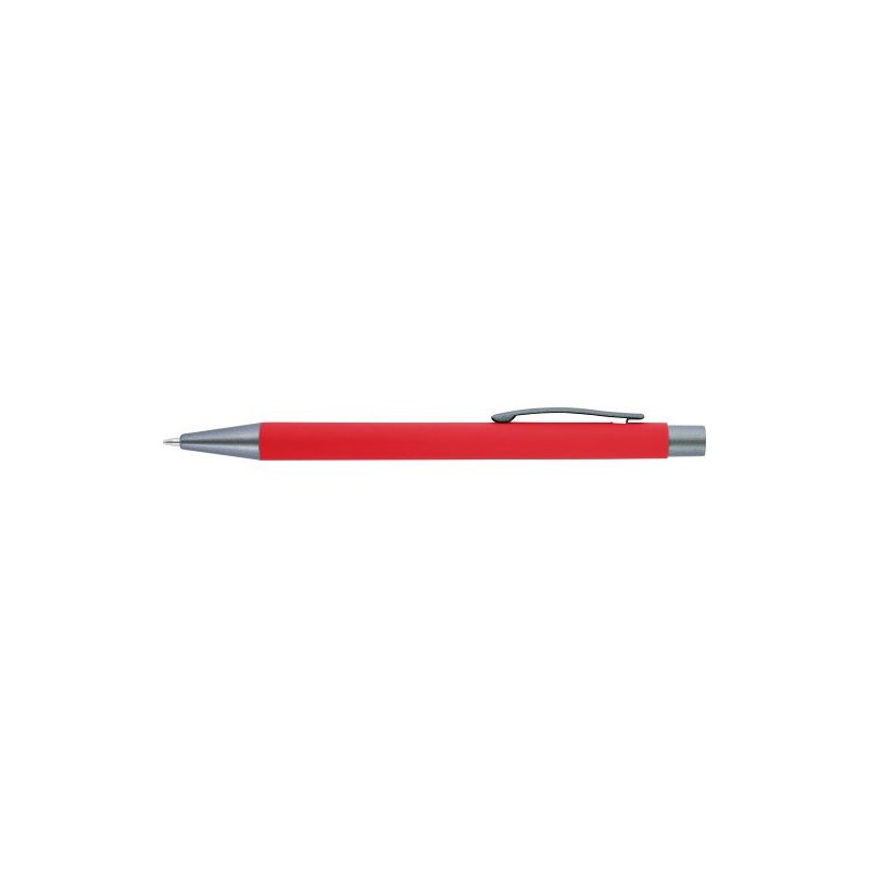 Stylo bille en métal personnalisé Emmett Matières : caoutchouc Couleurs : rouge objet publicitaire robuste