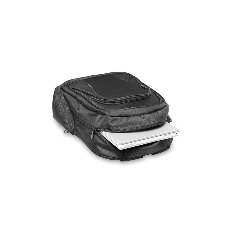 Sac à dos personnalisé et pratique pour ordinateur portable - MACAU Matières : PET Couleurs : noir objet promotionnel éco-respon