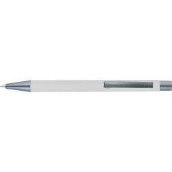Stylo bille en métal personnalisé Emmett Matières : caoutchouc Couleurs : blanc cadeau collaborateur premium