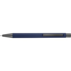 Stylo bille en métal personnalisé Emmett Matières : caoutchouc Couleurs : bleu personnalisable avec votre logo