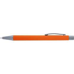 Stylo bille en métal personnalisé Emmett Matières : caoutchouc Couleurs : orange cadeau client original