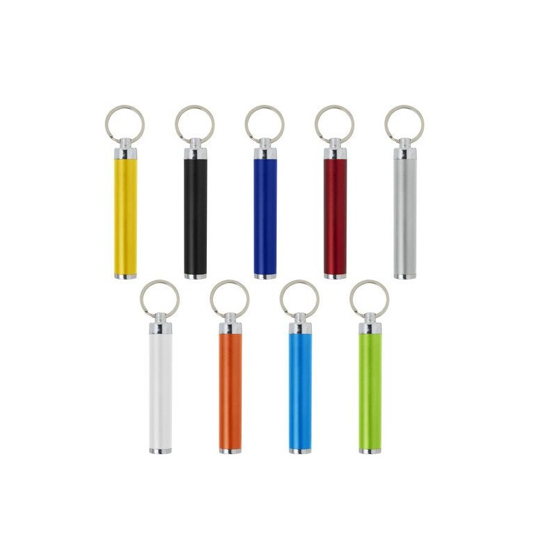 Porte-clés en métal pratique avec torche Zola Matières : métal Couleurs : noir impression logo haute qualité