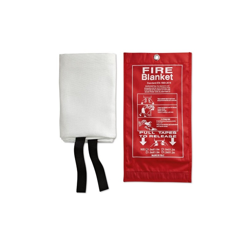 Couverture anti-feu personnalisée 100x95cm - BLAKE Matières : verre Couleurs : rouge cadeau entreprise pas cher