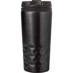 Mug isotherme personnalisé élégant à double paroi Lorraine Matières : métal Couleurs : noir