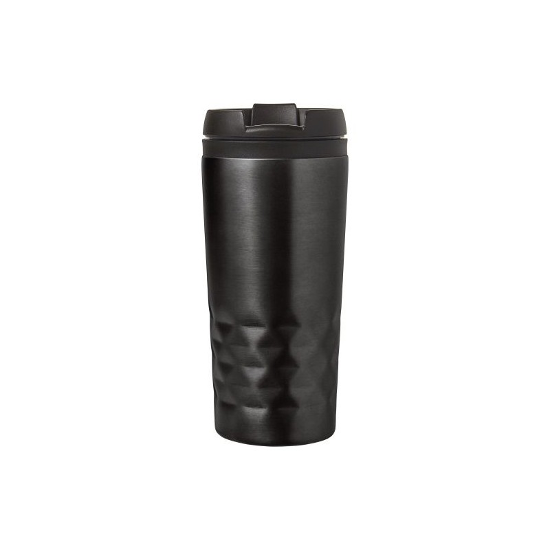 Mug isotherme personnalisé élégant à double paroi Lorraine Matières : métal Couleurs : noir