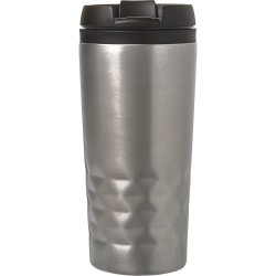 Mug isotherme personnalisé élégant à double paroi Lorraine Matières : métal Couleurs : argenté personnalisable avec votre logo
