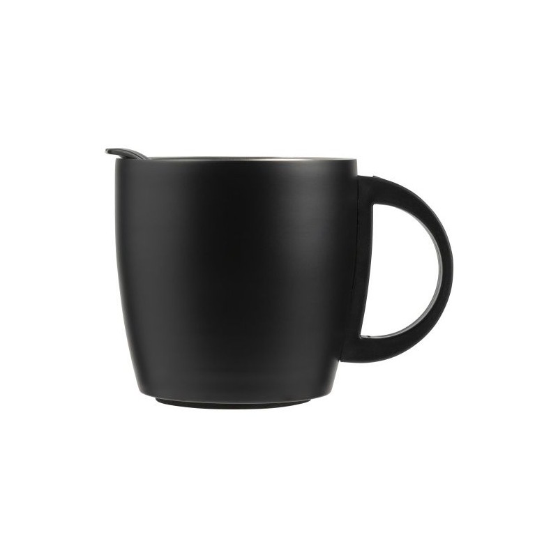 Mug isotherme étanche double paroi personnalisé Rania Matières : métal Couleurs : noir cadeau entreprise pas cher