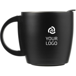 Mug isotherme étanche double paroi personnalisé Rania Matières : métal Couleurs : noir goodies publicitaire événementiel