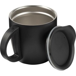 Mug isotherme étanche double paroi personnalisé Rania Matières : métal Couleurs : noir marquage laser ultra précis