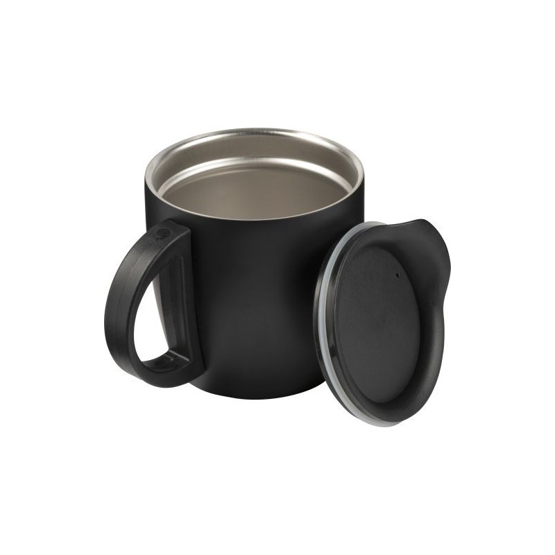 Mug isotherme étanche double paroi personnalisé Rania Matières : métal Couleurs : noir marquage laser ultra précis
