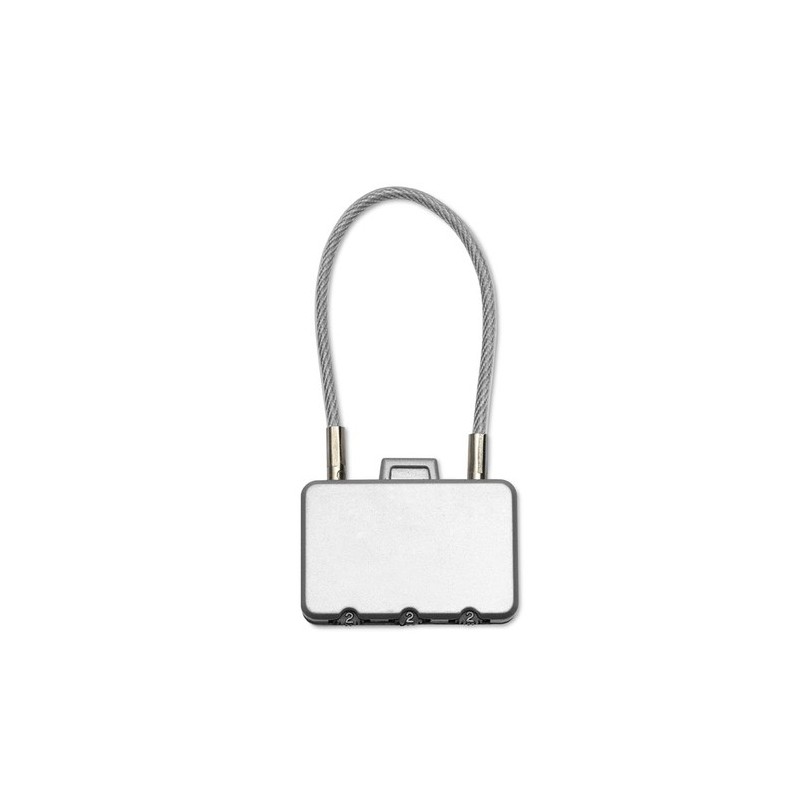 Cadenas Personnalisé de Voyage Éco-responsable THREECODE Matières : métal Couleurs : argenté mat