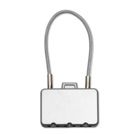 Cadenas Personnalisé de Voyage Éco-responsable THREECODE Matières : métal Couleurs : argenté mat
