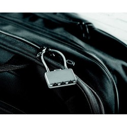 Cadenas Personnalisé de Voyage Éco-responsable THREECODE Matières : métal Couleurs : argenté mat cadeau entreprise pas cher