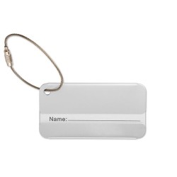 Étiquette à Bagages Personnalisée - Accessoire de Voyage TAGGY Matières : aluminium Couleurs : argenté mat