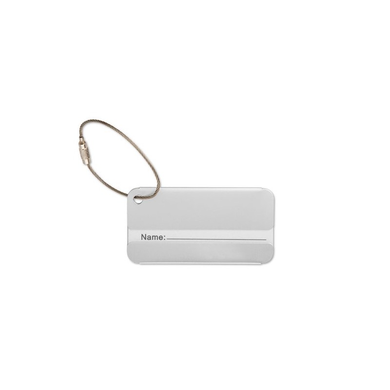 Étiquette à Bagages Personnalisée - Accessoire de Voyage TAGGY Matières : aluminium Couleurs : argenté mat