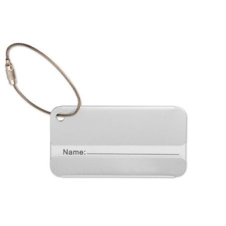 Étiquette à Bagages Personnalisée - Accessoire de Voyage TAGGY Matières : aluminium Couleurs : argenté mat