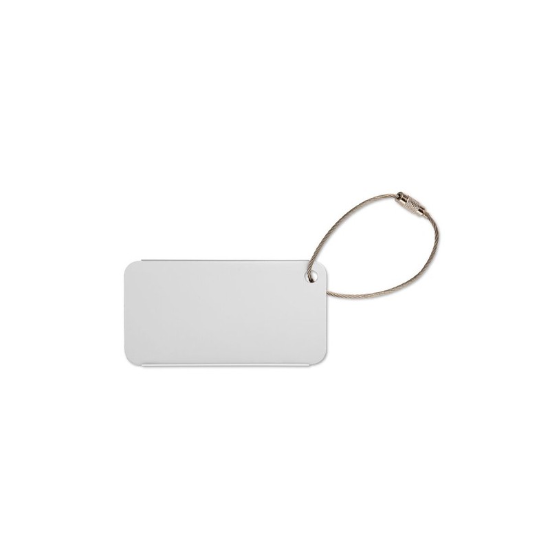 Étiquette à Bagages Personnalisée - Accessoire de Voyage TAGGY Matières : aluminium Couleurs : argenté mat personnalisable avec 