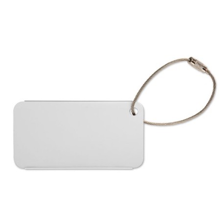 Étiquette à Bagages Personnalisée - Accessoire de Voyage TAGGY Matières : aluminium Couleurs : argenté mat personnalisable avec 