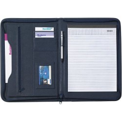 Conférencier zippé A4 en PVC personnalisé Katelyn Matières : plastique Couleurs : bleu marquage laser ultra précis