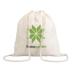 Sac Cordon Pratique Personnalisé HUNDRED Matières : coton Couleurs : beige 2