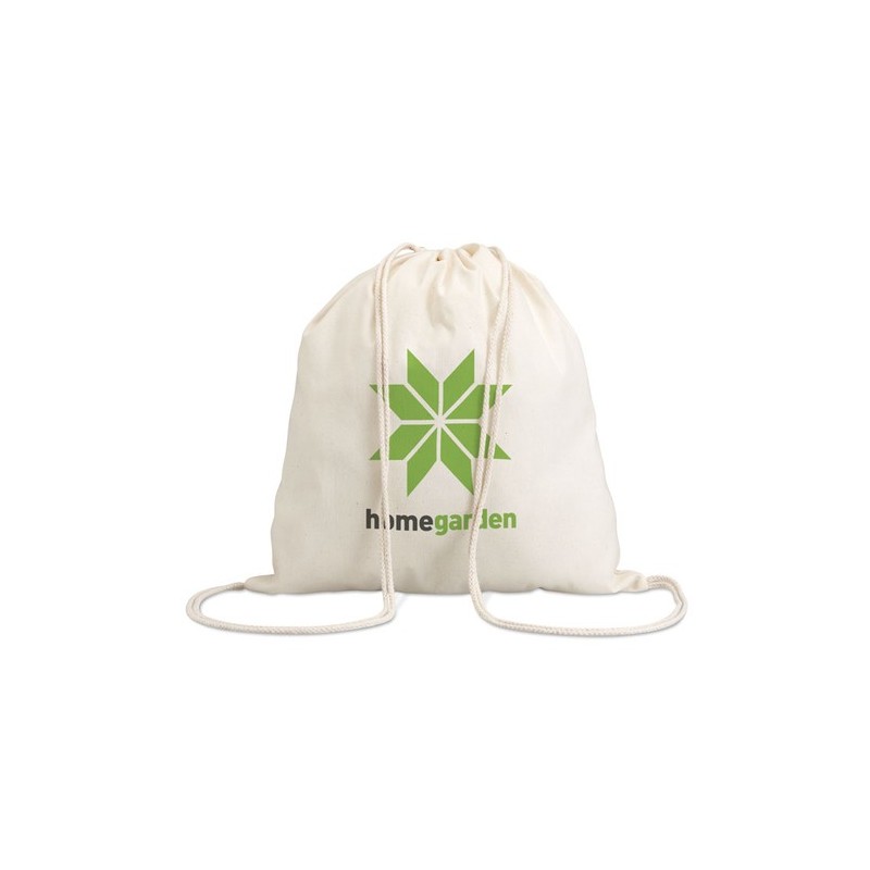 Sac Cordon Pratique Personnalisé HUNDRED Matières : coton Couleurs : beige personnalisable avec votre logo