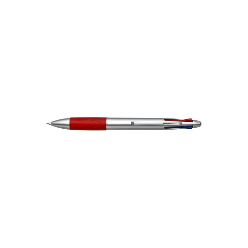 Stylo bille  personnalisé en plastique pour cadeau d'entreprise Chloë Matières : caoutchouc Couleurs : rouge