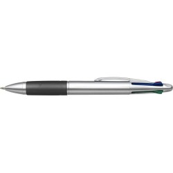 Stylo bille  personnalisé en plastique pour cadeau d'entreprise Chloë Matières : caoutchouc Couleurs : noir impression logo haut