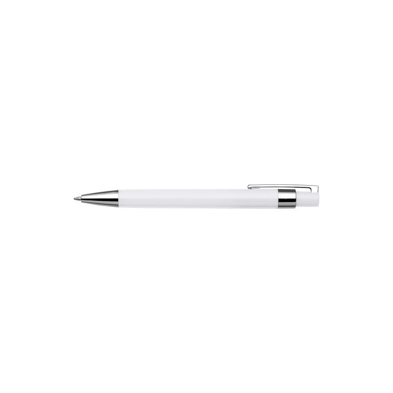 Stylo bille publicitaire personnalisé en plastique Jarod Matières : métal Couleurs : blanc livraison express 24h 48h