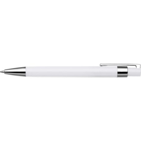 Stylo bille publicitaire personnalisé en plastique Jarod Matières : métal Couleurs : blanc livraison express 24h 48h
