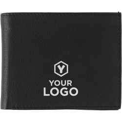 Porte-cartes de crédit et de monnaie en cuir personnalisé Yvonne Matières : cuir Couleurs : noir cadeau entreprise pas cher
