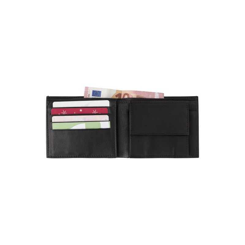 Porte-cartes de crédit et de monnaie en cuir personnalisé Yvonne Matières : cuir Couleurs : noir goodies publicitaire événementi