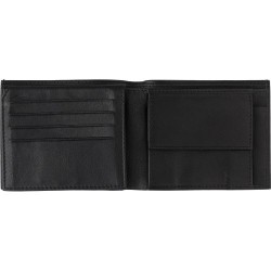 Porte-cartes de crédit et de monnaie en cuir personnalisé Yvonne Matières : cuir Couleurs : noir marquage laser ultra précis