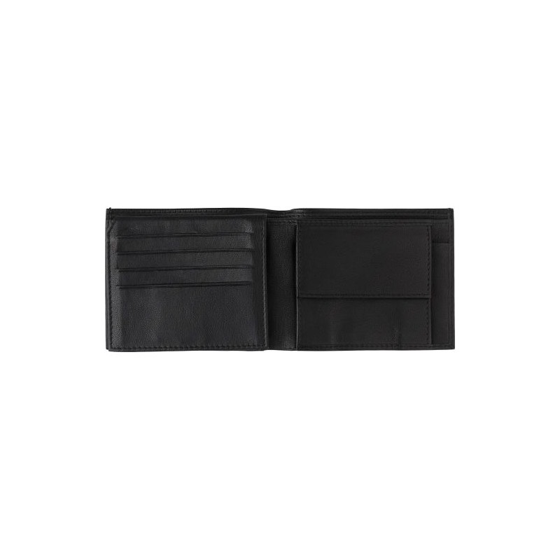 Porte-cartes de crédit et de monnaie en cuir personnalisé Yvonne Matières : cuir Couleurs : noir marquage laser ultra précis