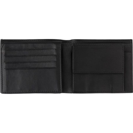 Porte-cartes de crédit et de monnaie en cuir personnalisé Yvonne Matières : cuir Couleurs : noir marquage laser ultra précis