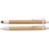 Parure  de stylo bille et porte-mine en bambou Darlene Matières : carton Couleurs : brun personnalisable avec votre logo