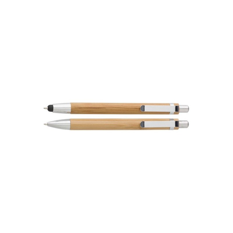 Parure  de stylo bille et porte-mine en bambou Darlene Matières : carton Couleurs : brun cadeau entreprise pas cher