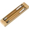 Parure  de stylo bille et porte-mine en bambou Darlene Matières : carton Couleurs : brun objet promotionnel éco-responsable