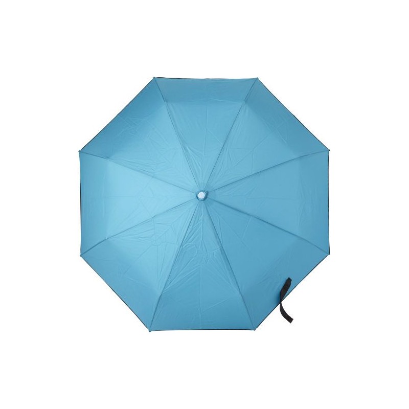 Parapluie pliable personnalisé en cadeau publicitaire Jamelia Matières : polyester Couleurs : bleu clair goodies publicitaire év