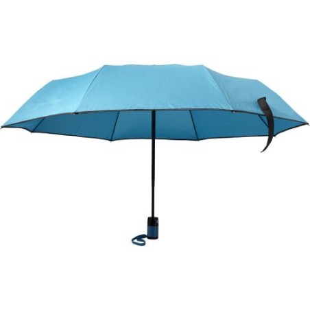 Parapluie pliable personnalisé en cadeau publicitaire Jamelia Matières : polyester Couleurs : bleu clair objet promo petit budge