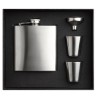 Flacon de poche  avec gobelets personnalisés - SLIMMY FLASK SET Matières : acier inoxydable Couleurs : argenté mat