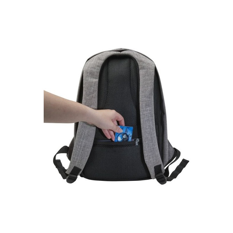 Sac à dos antivol en polyester pour ordinateur Cruz Matières : polyester Couleurs : anthracite objet publicitaire robuste