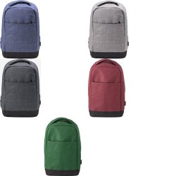 Sac à dos antivol en polyester pour ordinateur Cruz Matières : polyester Couleurs : bleu marquage laser ultra précis