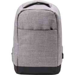Sac à dos antivol en polyester pour ordinateur Cruz Matières : polyester Couleurs : gris clair personnalisable avec votre logo