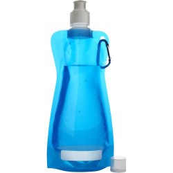 Gourde pliable  de 420 ml en PP - Bailey Matières : polyéthylène (PE) Couleurs : bleu clair impression haute définition