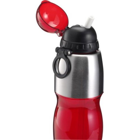 Gourde  800 ml en plastique Emberly Matières : acier inoxydable Couleurs : rouge impression haute définition