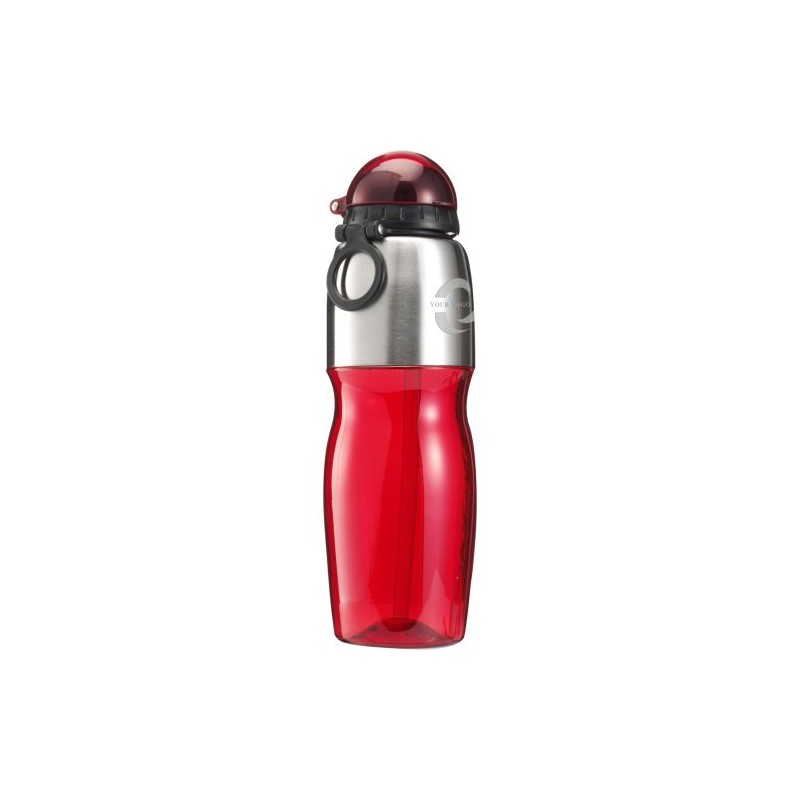 Gourde  800 ml en plastique Emberly Matières : acier inoxydable Couleurs : rouge impression logo haute qualité
