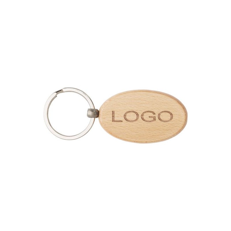 Porte-clés personnalisés en bois - Katherine Matières : bois Couleurs : brun personnalisable avec votre logo