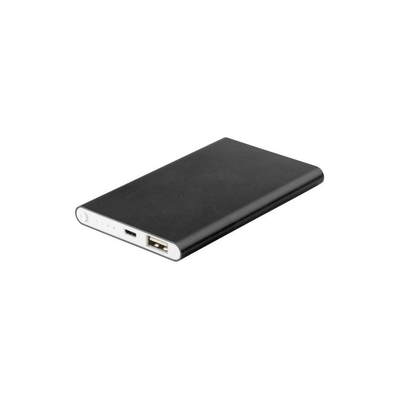 Chargeur aluminium personnalisé 4000mAh - Ezra Matières : métal Couleurs : noir cadeau collaborateur premium