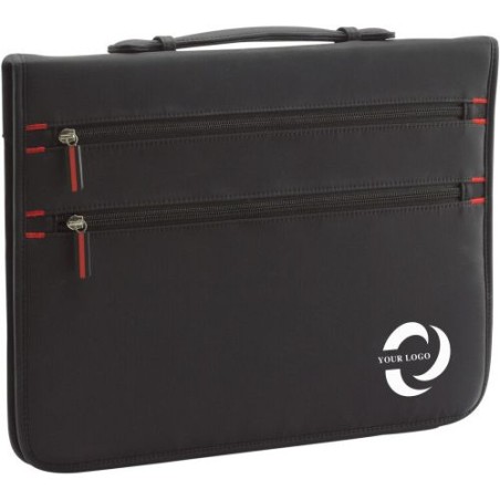 Porte-documents Pratique Publicitaire Éco-responsable Lianna - Accessoire Professionnel Matières : polyester Couleurs : noir imp