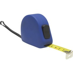 Mètre-ruban économique en gomme de 5 m - Caroline Matières : acier Couleurs : bleu cobalt marquage laser ultra précis